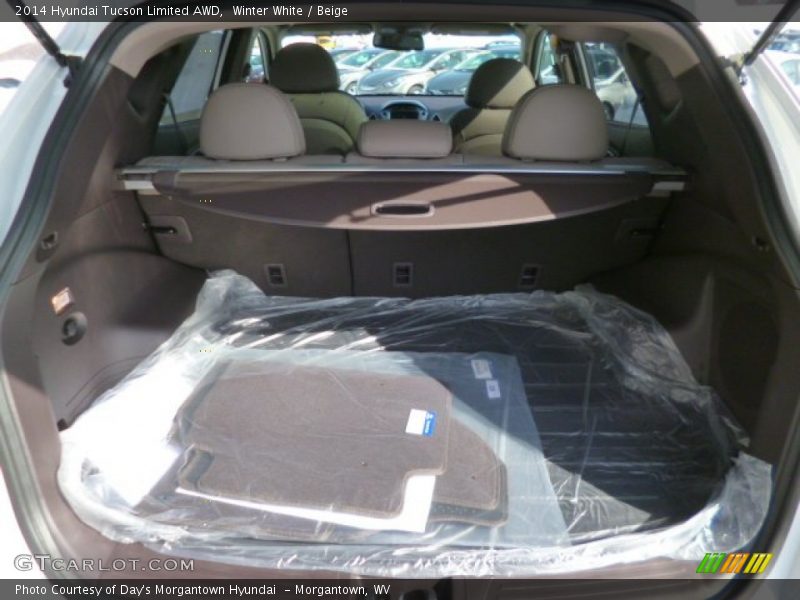 Winter White / Beige 2014 Hyundai Tucson Limited AWD