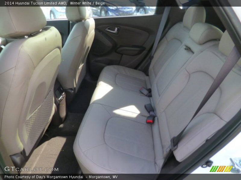 Winter White / Beige 2014 Hyundai Tucson Limited AWD