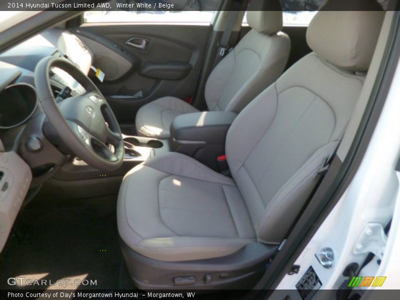 Winter White / Beige 2014 Hyundai Tucson Limited AWD