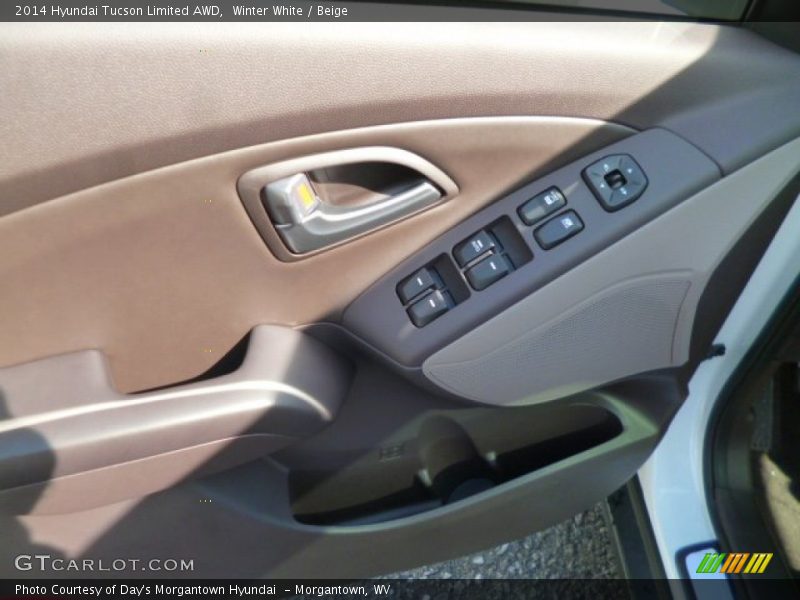 Winter White / Beige 2014 Hyundai Tucson Limited AWD