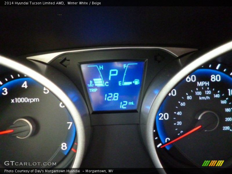 Winter White / Beige 2014 Hyundai Tucson Limited AWD