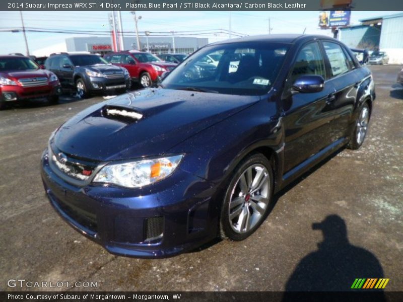 Plasma Blue Pearl / STI Black Alcantara/ Carbon Black Leather 2014 Subaru Impreza WRX STi 4 Door