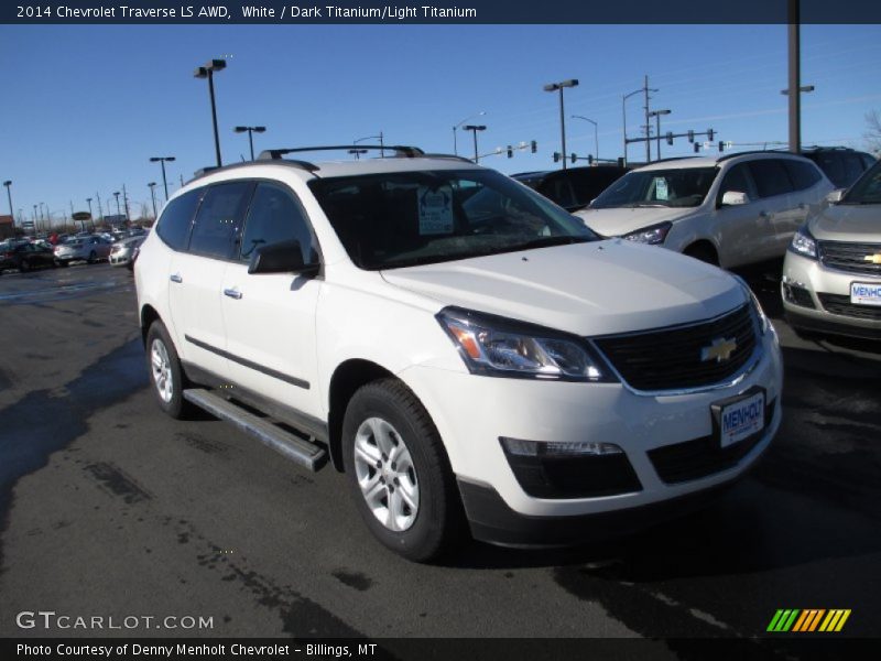 White / Dark Titanium/Light Titanium 2014 Chevrolet Traverse LS AWD