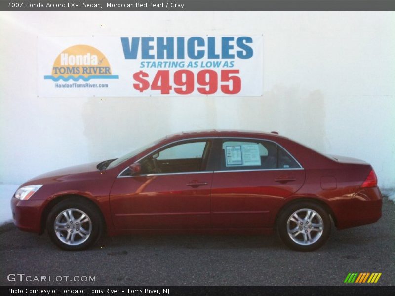 Moroccan Red Pearl / Gray 2007 Honda Accord EX-L Sedan