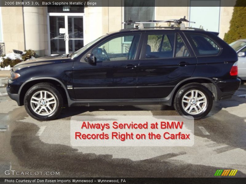 Black Sapphire Metallic / Beige 2006 BMW X5 3.0i