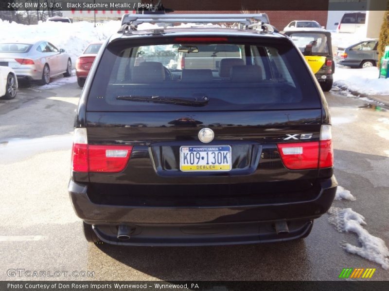 Black Sapphire Metallic / Beige 2006 BMW X5 3.0i