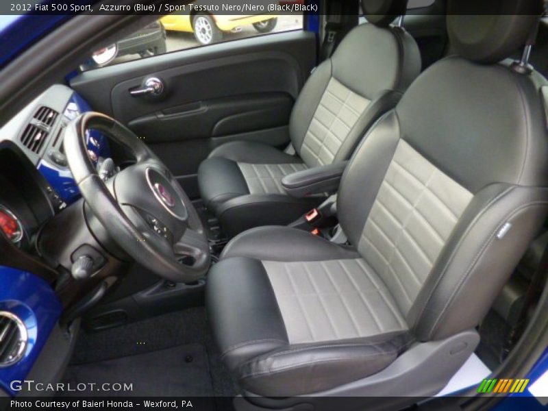 Azzurro (Blue) / Sport Tessuto Nero/Nero (Black/Black) 2012 Fiat 500 Sport