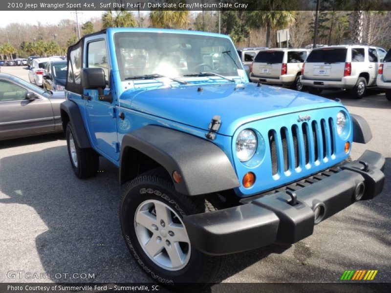 Surf Blue Pearl / Dark Slate Gray/Medium Slate Gray 2010 Jeep Wrangler Sport 4x4