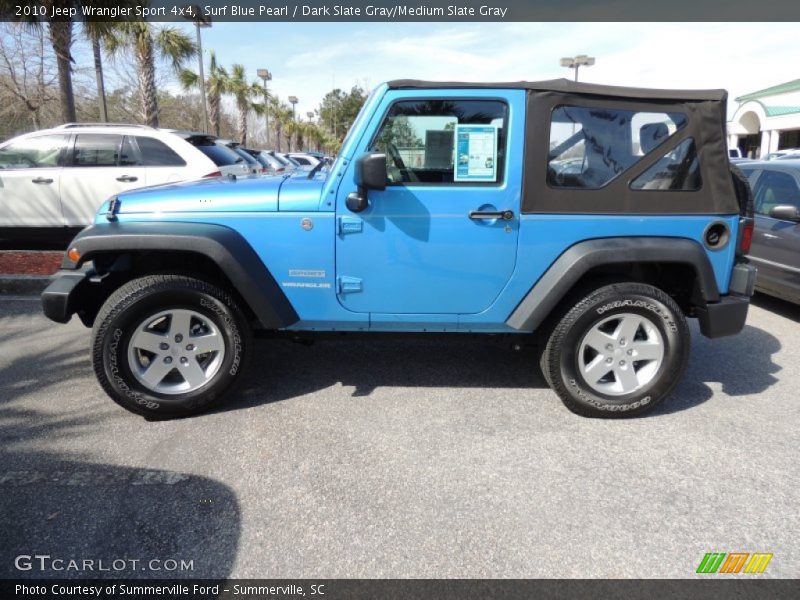 Surf Blue Pearl / Dark Slate Gray/Medium Slate Gray 2010 Jeep Wrangler Sport 4x4