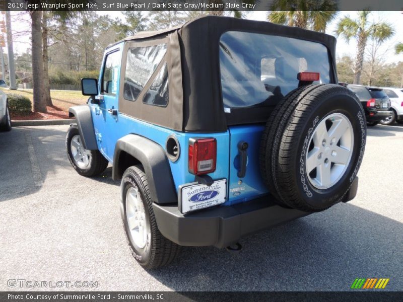 Surf Blue Pearl / Dark Slate Gray/Medium Slate Gray 2010 Jeep Wrangler Sport 4x4