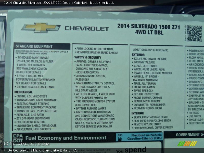 Black / Jet Black 2014 Chevrolet Silverado 1500 LT Z71 Double Cab 4x4