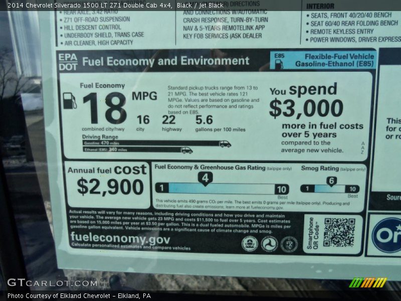 Black / Jet Black 2014 Chevrolet Silverado 1500 LT Z71 Double Cab 4x4