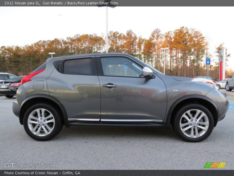 Gun Metallic / Black/Red Leather/Silver Trim 2012 Nissan Juke SL