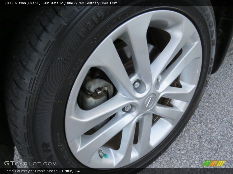 Gun Metallic / Black/Red Leather/Silver Trim 2012 Nissan Juke SL