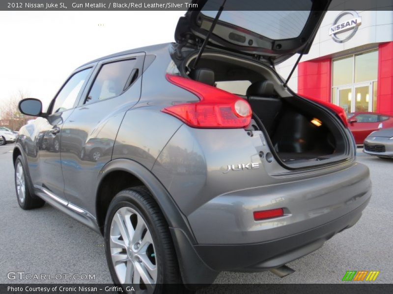 Gun Metallic / Black/Red Leather/Silver Trim 2012 Nissan Juke SL