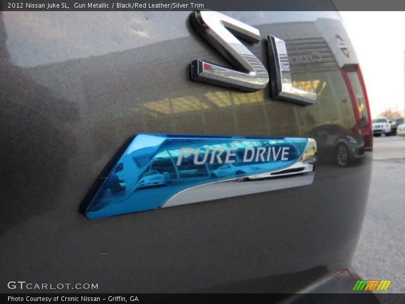Gun Metallic / Black/Red Leather/Silver Trim 2012 Nissan Juke SL