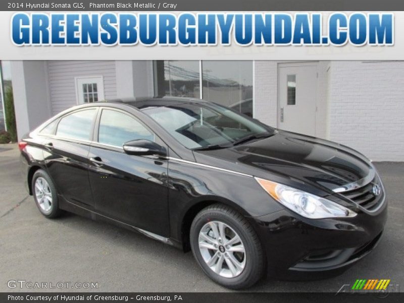 Phantom Black Metallic / Gray 2014 Hyundai Sonata GLS