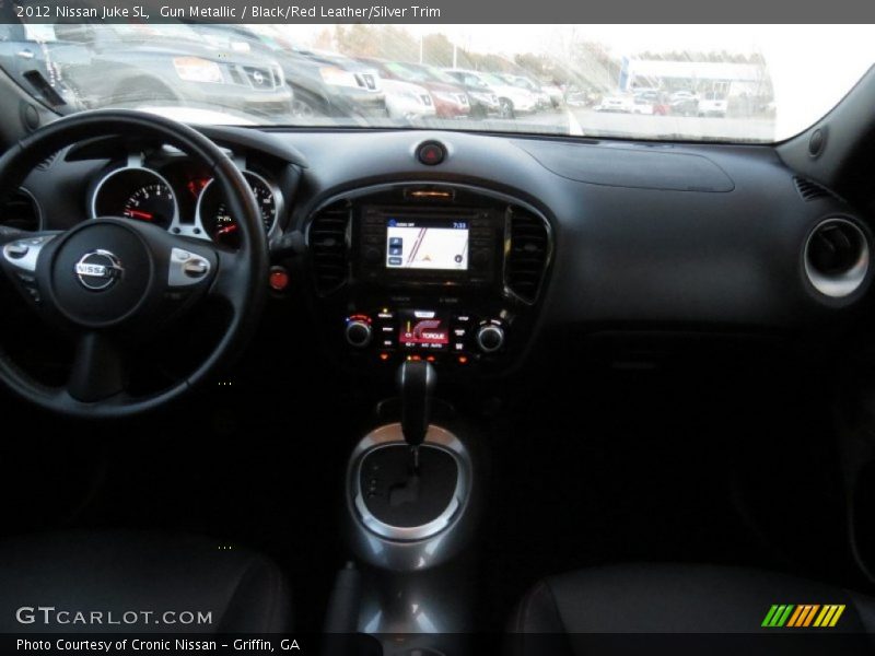 Gun Metallic / Black/Red Leather/Silver Trim 2012 Nissan Juke SL