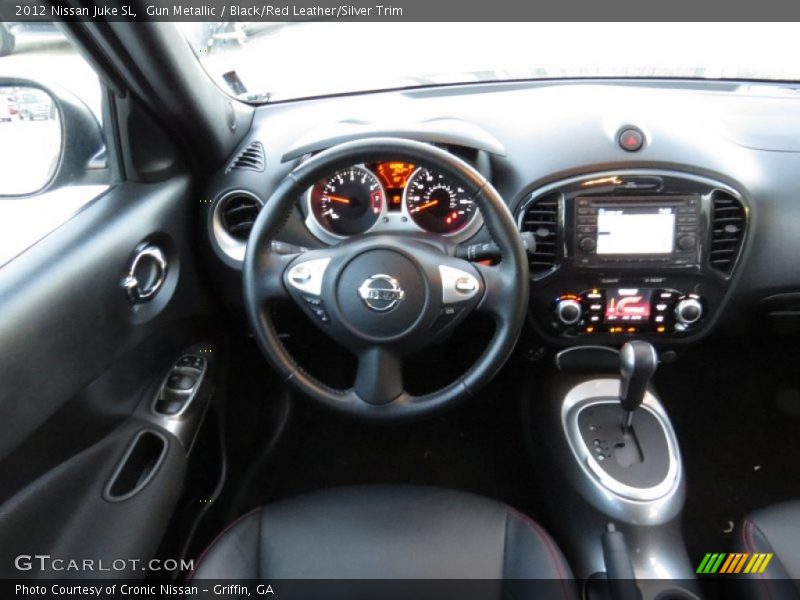 Gun Metallic / Black/Red Leather/Silver Trim 2012 Nissan Juke SL