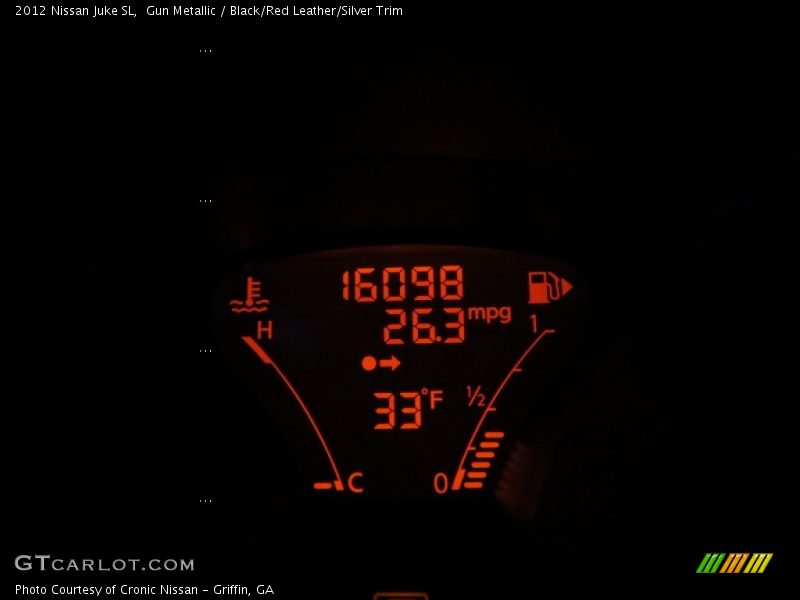 Gun Metallic / Black/Red Leather/Silver Trim 2012 Nissan Juke SL