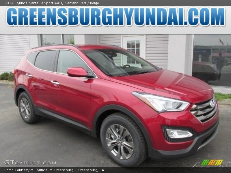 Serrano Red / Beige 2014 Hyundai Santa Fe Sport AWD