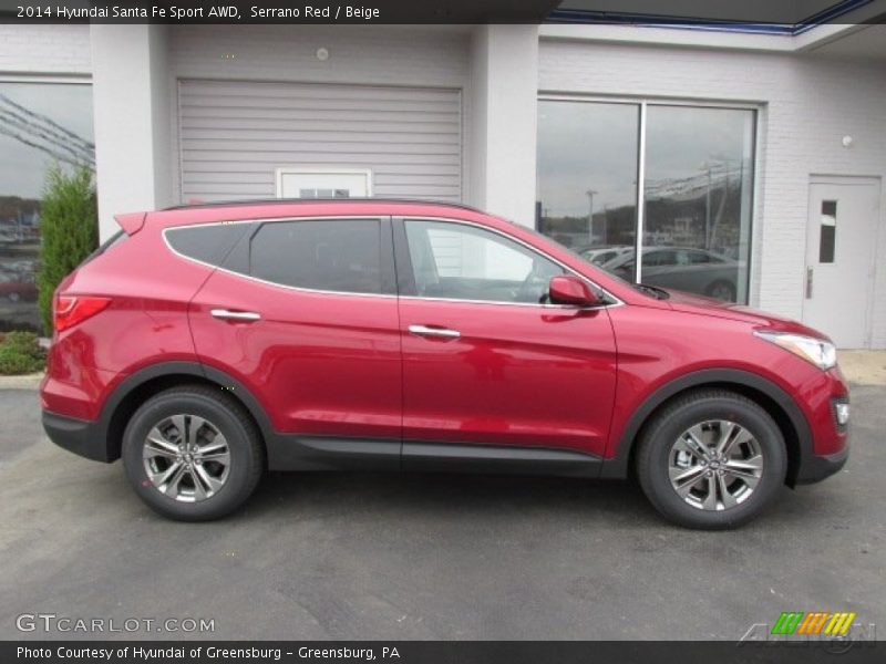 Serrano Red / Beige 2014 Hyundai Santa Fe Sport AWD