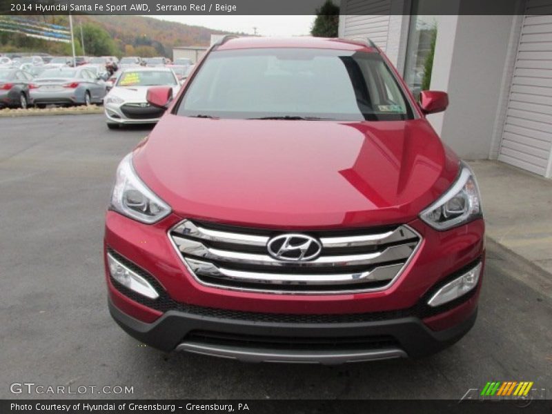 Serrano Red / Beige 2014 Hyundai Santa Fe Sport AWD