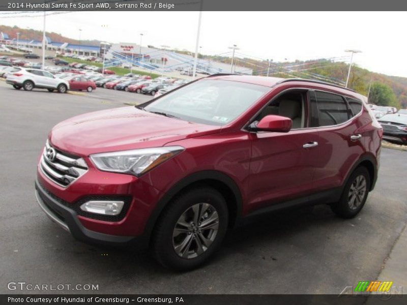 Serrano Red / Beige 2014 Hyundai Santa Fe Sport AWD