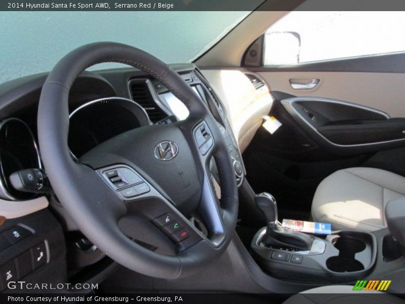 Serrano Red / Beige 2014 Hyundai Santa Fe Sport AWD