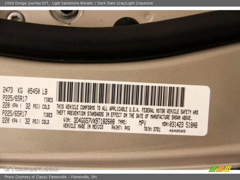 Light Sandstone Metallic / Dark Slate Gray/Light Graystone 2009 Dodge Journey SXT