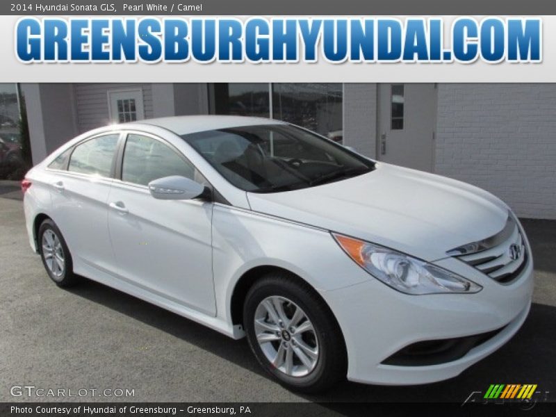 Pearl White / Camel 2014 Hyundai Sonata GLS