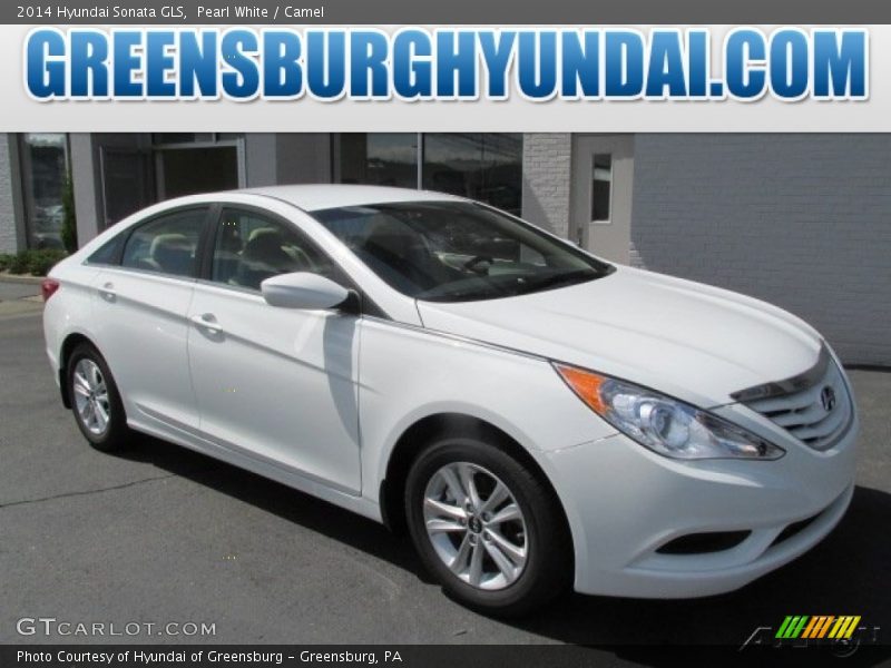 Pearl White / Camel 2014 Hyundai Sonata GLS