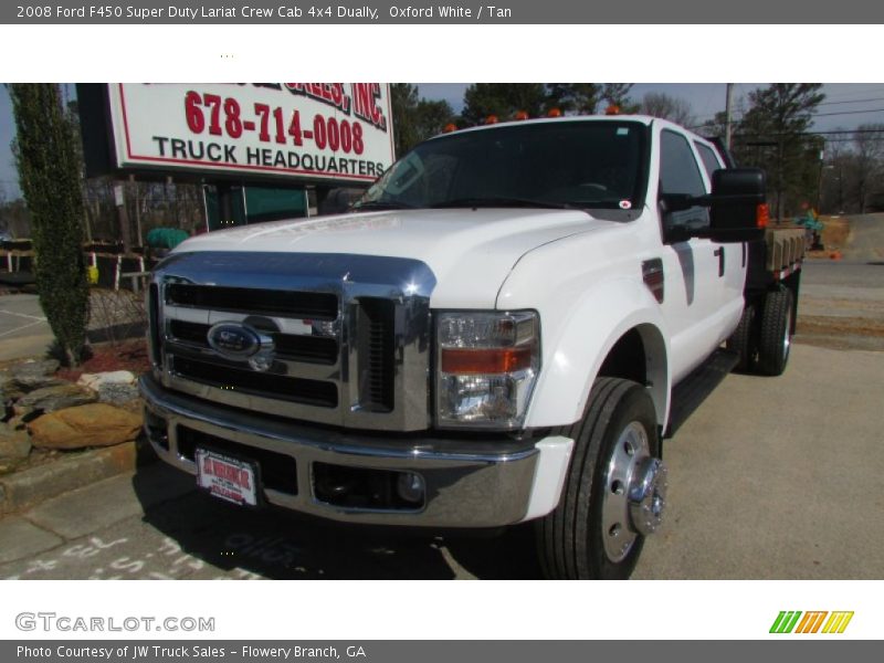 Oxford White / Tan 2008 Ford F450 Super Duty Lariat Crew Cab 4x4 Dually