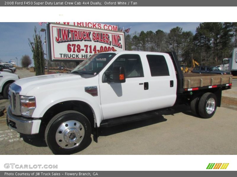 Oxford White / Tan 2008 Ford F450 Super Duty Lariat Crew Cab 4x4 Dually