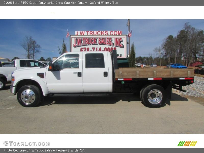 Oxford White / Tan 2008 Ford F450 Super Duty Lariat Crew Cab 4x4 Dually