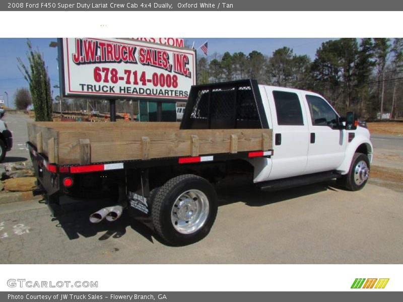 Oxford White / Tan 2008 Ford F450 Super Duty Lariat Crew Cab 4x4 Dually