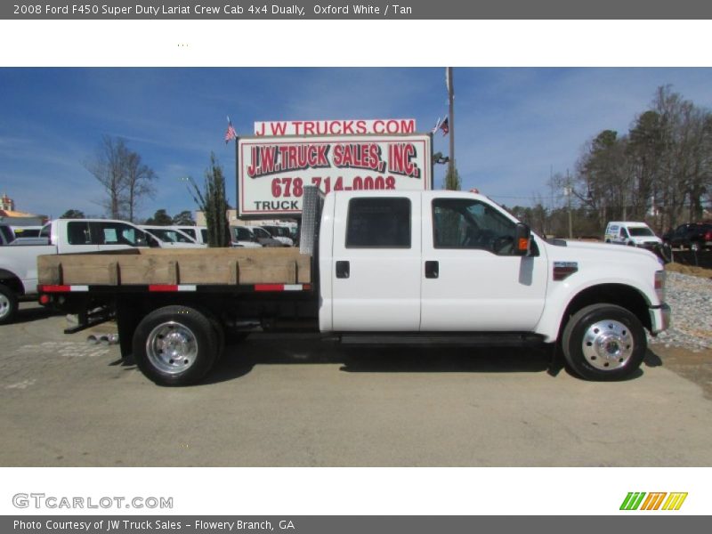Oxford White / Tan 2008 Ford F450 Super Duty Lariat Crew Cab 4x4 Dually