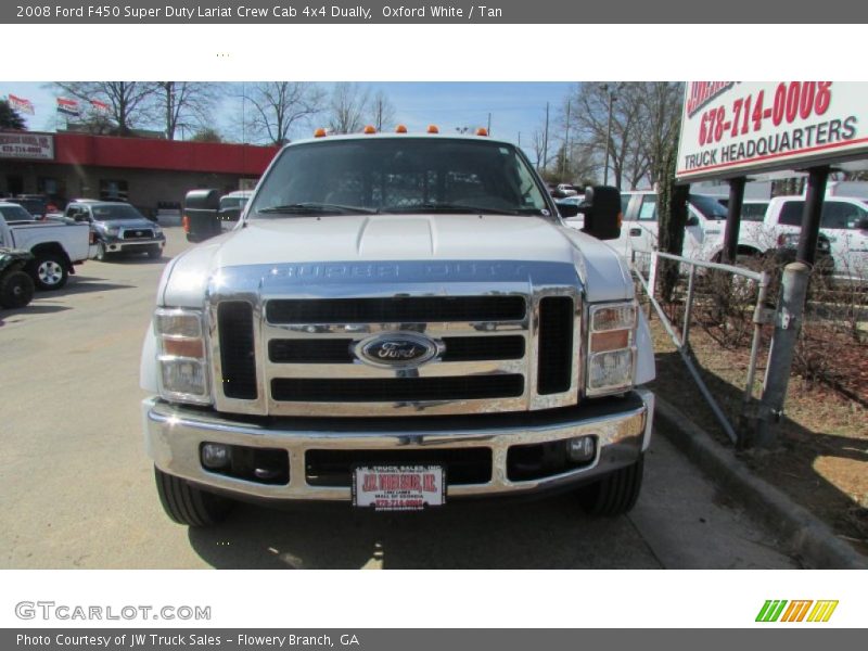 Oxford White / Tan 2008 Ford F450 Super Duty Lariat Crew Cab 4x4 Dually