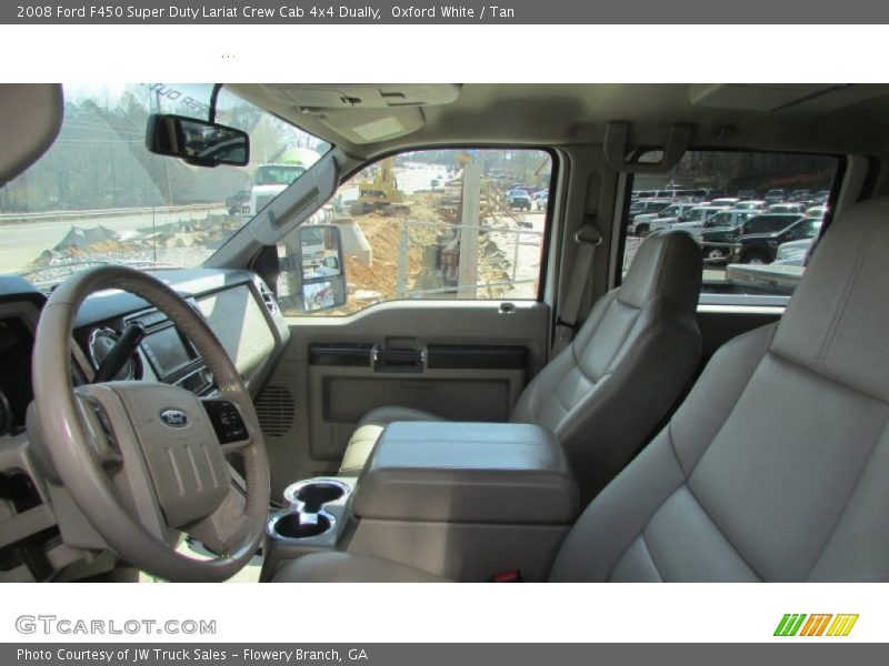 Oxford White / Tan 2008 Ford F450 Super Duty Lariat Crew Cab 4x4 Dually
