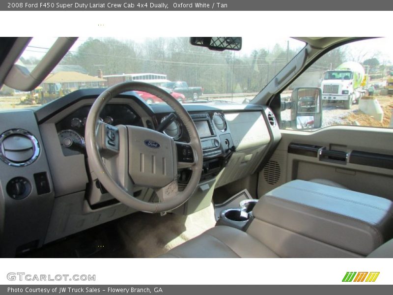 Oxford White / Tan 2008 Ford F450 Super Duty Lariat Crew Cab 4x4 Dually