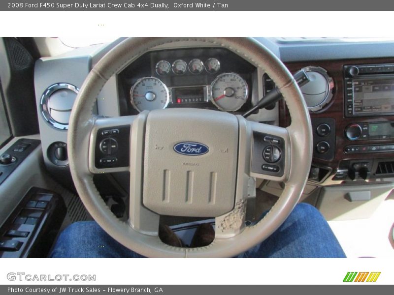 Oxford White / Tan 2008 Ford F450 Super Duty Lariat Crew Cab 4x4 Dually