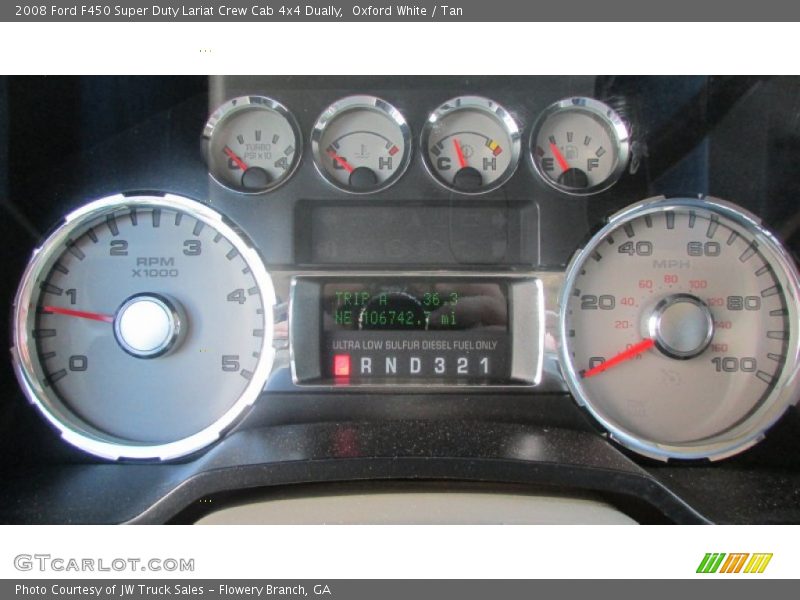 Oxford White / Tan 2008 Ford F450 Super Duty Lariat Crew Cab 4x4 Dually