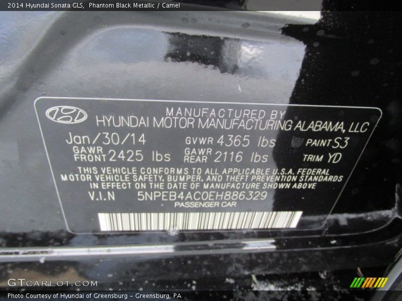 Phantom Black Metallic / Camel 2014 Hyundai Sonata GLS