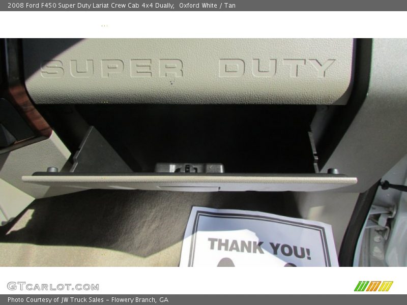 Oxford White / Tan 2008 Ford F450 Super Duty Lariat Crew Cab 4x4 Dually