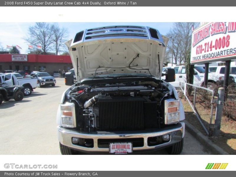 Oxford White / Tan 2008 Ford F450 Super Duty Lariat Crew Cab 4x4 Dually