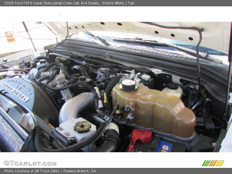 Oxford White / Tan 2008 Ford F450 Super Duty Lariat Crew Cab 4x4 Dually