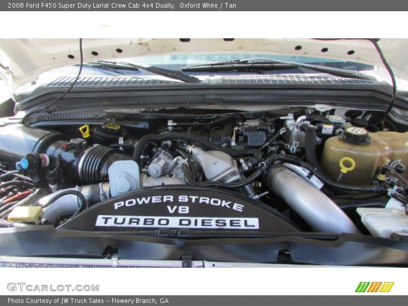 Oxford White / Tan 2008 Ford F450 Super Duty Lariat Crew Cab 4x4 Dually