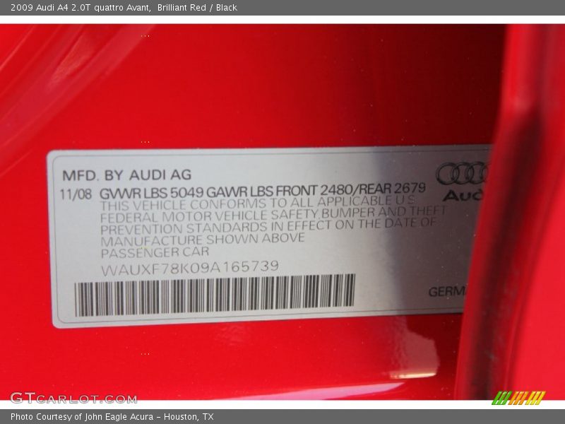 Brilliant Red / Black 2009 Audi A4 2.0T quattro Avant