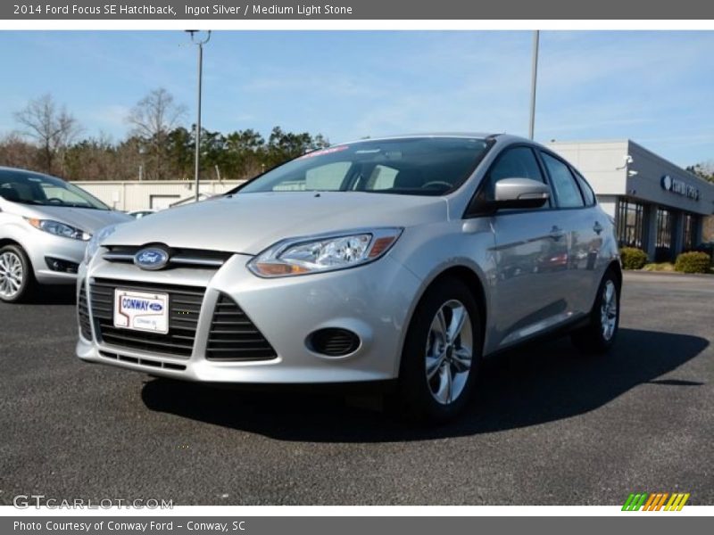 Ingot Silver / Medium Light Stone 2014 Ford Focus SE Hatchback