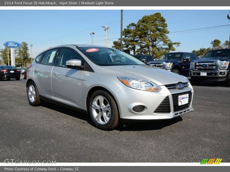 Ingot Silver / Medium Light Stone 2014 Ford Focus SE Hatchback